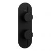 Arezzo Matt Black Round Twin Concealed Shower Valve w. Diverter + Oval Backplate 2 Arezzo Matt Black Round Twin Concealed Shower Valve w. Diverter + Oval Backplate -Showers Shop AZMBSVDR n p