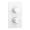 Arezzo Matt White Round Modern Twin Concealed Shower Valve -Showers Shop AZMWSVD n p 1