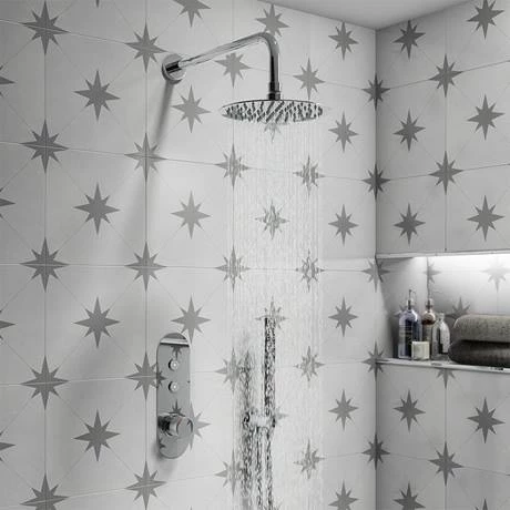 Arezzo Chrome Industrial Style Push Button Shower Valve (2 Outlets) 4 Arezzo Chrome Industrial Style Push Button Shower Valve (2 Outlets) - Image 2