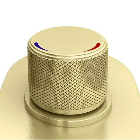 Arezzo Brushed Brass Push-Button Shower with Handset + Rainfall Shower Head 6 Arezzo Brushed Brass Push-Button Shower with Handset + Rainfall Shower Head - Image 4