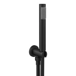 Arezzo Matt Black Push-Button Shower with Handset + Rainfall Shower Head -Showers Shop AZPB2RMBPK d6 460