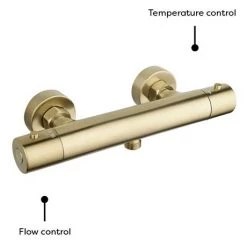 Arezzo Brushed Brass Round Thermostatic Bar Shower Valve -Showers Shop AZRDBB n d4 460