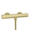 Arezzo Brushed Brass Round Thermostatic Bar Shower Valve -Showers Shop AZRDBB n p