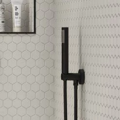 Arezzo Matt Black Round Concealed Triple Shower Valve with Diverter, Handset, Fixed Shower Head + 4 Body Jets 12 Arezzo Matt Black Round Concealed Triple Shower Valve with Diverter, Handset, Fixed Shower Head + 4 Body Jets -Showers Shop AZRDSV38HB d5 460