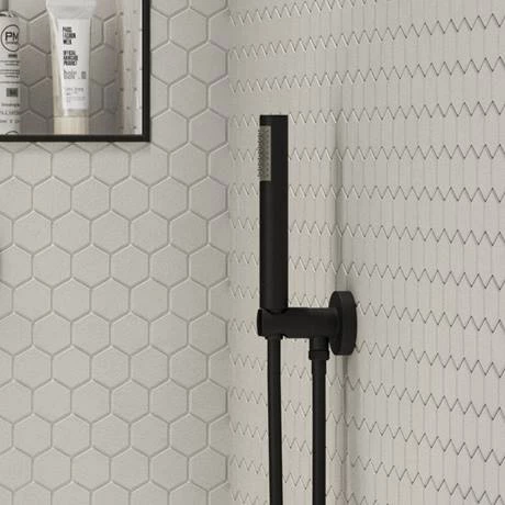 Arezzo Matt Black Round Concealed Triple Shower Valve with Diverter, Handset, Fixed Shower Head + 4 Body Jets 7 Arezzo Matt Black Round Concealed Triple Shower Valve with Diverter, Handset, Fixed Shower Head + 4 Body Jets - Image 5