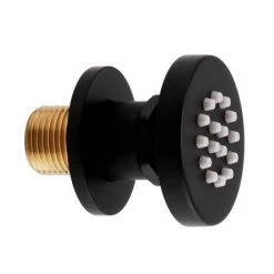 Arezzo Matt Black Round Shower System with Diverter, Fixed Shower Head + 4 Body Jets -Showers Shop AZRDSV4BJ d3 460
