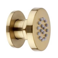Arezzo Brushed Brass Round Concealed Triple Shower Valve with Fixed Head + 4 Body Jets -Showers Shop AZRDTSV4BJBB d3 460