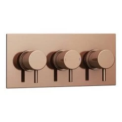 Arezzo Rose Gold Round Thermostatic Shower Pack with Wall Mounted Head + Handset 10 Arezzo Rose Gold Round Thermostatic Shower Pack with Wall Mounted Head + Handset -Showers Shop AZRGSPK4 detail2 460