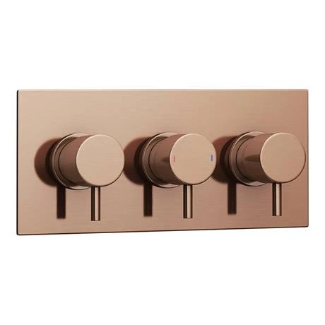 Arezzo Rose Gold Round Thermostatic Shower Pack with Wall Mounted Head + Handset 5 Arezzo Rose Gold Round Thermostatic Shower Pack with Wall Mounted Head + Handset - Image 3