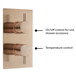 Arezzo Rose Gold Round Modern Twin Concealed Shower Valve -Showers Shop AZRGSV nw d1 460