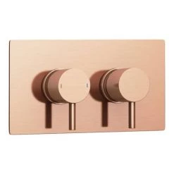 Arezzo Rose Gold Round Modern Twin Concealed Shower Valve -Showers Shop AZRGSV nw d2 460