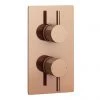 Arezzo Rose Gold Round Modern Twin Concealed Shower Valve -Showers Shop AZRGSV nw p