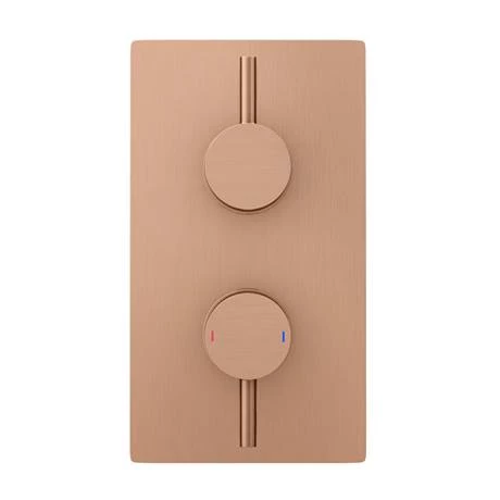Arezzo Rose Gold Round Modern Twin Concealed Shower Valve with Diverter 6 Arezzo Rose Gold Round Modern Twin Concealed Shower Valve with Diverter - Image 4