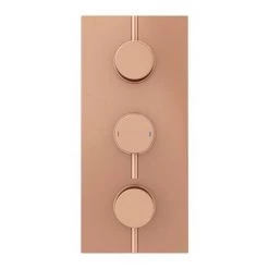 Arezzo Rose Gold Round Modern Triple Concealed Shower Valve -Showers Shop AZRGTSV n d3 460