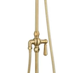 Arezzo Brushed Brass Rigid Riser Kit with Shower Head, Handshower & Diverter -Showers Shop AZRR03BB d3 460