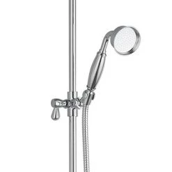 Arezzo Chrome Rigid Riser Kit with Shower Head, Handshower & Diverter -Showers Shop AZRR03CH d2 460