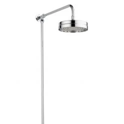 Arezzo Chrome Rigid Riser Kit with 195mm Round Overhead Drench Shower Head
