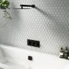 Arezzo Square Matt Black 2 Outlet Shower System (Fixed Shower Head + Overflow Bath Filler) 1 Arezzo Square Matt Black 2 Outlet Shower System (Fixed Shower Head + Overflow Bath Filler) -Showers Shop AZS2SS prod