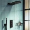 Arezzo Matt Black Round Triple Thermostatic Shower Pack w. Flat Fixed Head + Handset 1 Arezzo Matt Black Round Triple Thermostatic Shower Pack w. Flat Fixed Head + Handset -Showers Shop AZSCVRP3 p