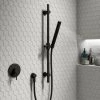 Arezzo Matt Black Round Shower Valve inc. Slide Rail Kit with Pencil Handset -Showers Shop AZSP80MB p