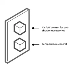 Arezzo Brushed Brass Square Shower System (Twin Valve with Diverter, Wall Mounted Head + Handset) 10 Arezzo Brushed Brass Square Shower System (Twin Valve with Diverter, Wall Mounted Head + Handset) -Showers Shop AZSQBBSP5 detail02 460