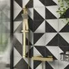 Arezzo Brushed Brass Square Thermostatic Bar Valve + Slide Rail Kit -Showers Shop AZSQBVKBB lrg 670