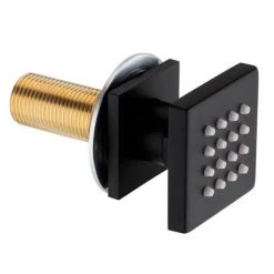 Arezzo Matt Black Square Shower System with Diverter, Fixed Shower Head + 4 Body Jets -Showers Shop AZSQSV4BJ d4 460