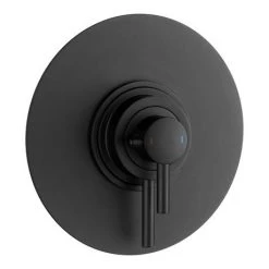 Arezzo Matt Black Round Concealed Dual Thermostatic Valve w. 200mm Shower Head -Showers Shop AZSV4MBPK d1 460