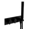 Arezzo Matt Black Round Wall Mounted Thermostatic Shower Valve with Handset -Showers Shop AZSVHMB p