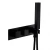Arezzo Matt Black Square Wall Mounted Thermostatic Shower Valve with Handset -Showers Shop AZSVHMBSQ p