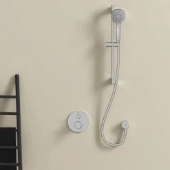 Ideal Standard Idealrain Evo Jet 600mm Shower Slider Rail with 110mm 3 Function Round Handspray - B2233AA -Showers Shop B2233AA D4 460
