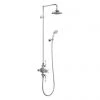 Burlington Avon Thermostatic Two Outlet Exposed Shower Valve, Rigid Riser & Kit with Fixed Head -Showers Shop BAF3S V16 P