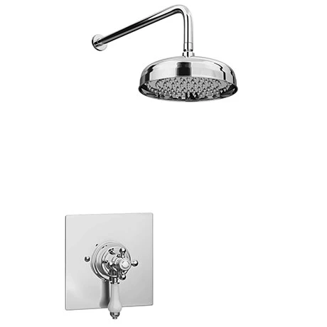 Belmont Traditional Dual Concealed Thermostatic Shower Valve inc. 8" Apron Fixed Head 3 Belmont Traditional Dual Concealed Thermostatic Shower Valve inc. 8" Apron Fixed Head
