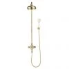 Crosswater Belgravia Unlacquered Brass Thermostatic Shower Valve with 8" Fixed Head & Handset -Showers Shop BEL BRACKETQ P