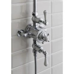 Crosswater - Belgravia Thermostatic Shower Valve with Fixed Head, Slider Rail & Handset -Showers Shop BEL BRACKET D3NN 460