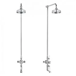 Crosswater - Belgravia Thermostatic Shower Valve with Fixed Head & Bath Spout -Showers Shop BEL BSM D1 460