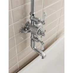 Crosswater - Belgravia Thermostatic Shower Valve with Fixed Head & Bath Spout -Showers Shop BEL BSM D3 460