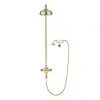 Crosswater Belgravia Unlacquered Brass Thermostatic Shower Valve with 8" Fixed Head, Handset & Wall Cradle 2 Crosswater Belgravia Unlacquered Brass Thermostatic Shower Valve with 8" Fixed Head, Handset & Wall Cradle -Showers Shop BEL CRADLEQ P