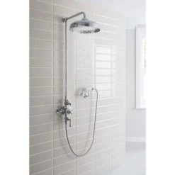 Crosswater - Belgravia Thermostatic Shower Valve with Fixed Head, Handset & Wall Cradle -Showers Shop BEL CRADLE D5 460