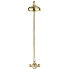 Crosswater Belgravia Unlacquered Brass Thermostatic Shower Valve with 8" Fixed Head 5 Crosswater Belgravia Unlacquered Brass Thermostatic Shower Valve with 8" Fixed Head -Showers Shop BEL SHOWERQ D1 460