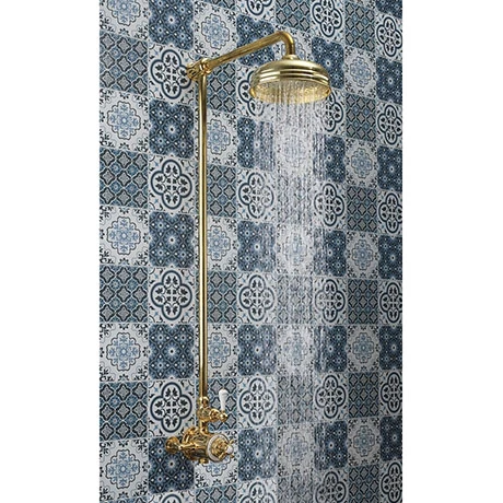 Crosswater Belgravia Unlacquered Brass Thermostatic Shower Valve with 8" Fixed Head 3 Crosswater Belgravia Unlacquered Brass Thermostatic Shower Valve with 8" Fixed Head