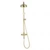 Crosswater Belgravia Unlacquered Brass Thermostatic Shower Valve with 8" Fixed Head, Slider Rail & Handset -Showers Shop BEL SLIDERQ P