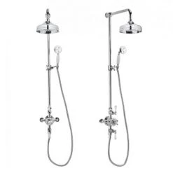 Crosswater - Belgravia Thermostatic Shower Valve with Fixed Head, Slider Rail & Handset -Showers Shop BEL SLIDER D1 460