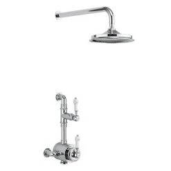 Burlington Stour Thermostatic Exposed Single Outlet Shower Valve with Fixed Shower Head