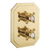 Crosswater Belgravia Unlacquered Brass Crossbox 2 Outlet Multi-flow Trim Set -Showers Shop BLCB1000LBPQ P 1