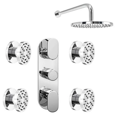 Bosa Concealed Thermostatic Valve with Fixed Shower Head + 4 Body Jets 6 Bosa Concealed Thermostatic Valve with Fixed Shower Head + 4 Body Jets - Image 4