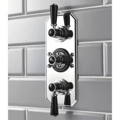 Hudson Reed Topaz Black Triple Concealed Thermostatic Shower Valve - BTSVT003 -Showers Shop BTSVT003 D1 460