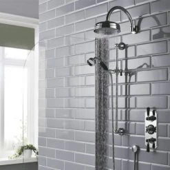 Hudson Reed Topaz Black Triple Concealed Thermostatic Shower Valve - BTSVT003 -Showers Shop BTSVT003 d2 460