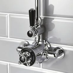 Hudson Reed Topaz Black Twin Exposed Thermostatic Shower Valve - BTSVT101 -Showers Shop BTSVT101 D1 460