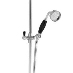 Hudson Reed Topaz Black Triple Thermostatic Shower Valve with Rigid Riser Kit + Bath Spout -Showers Shop BTSVT103 d2 460